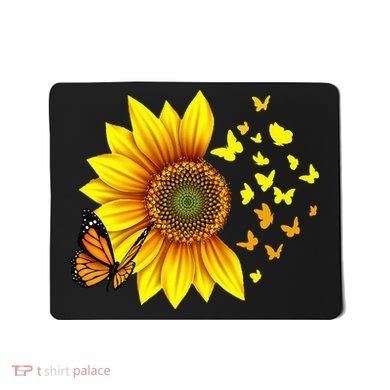 Sunflower Butterflies Design Mousepad