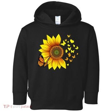Sunflower Butterflies Design Toddler Hoodie