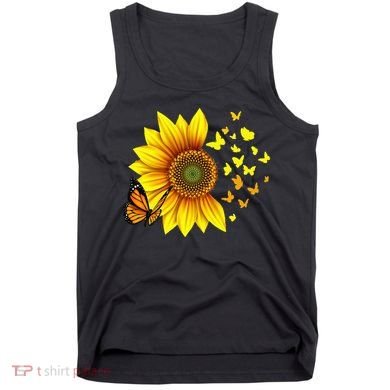 Sunflower Butterflies Design Tank Top