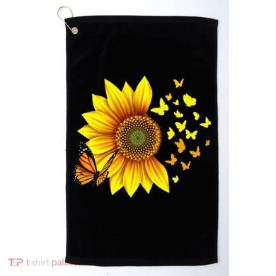 Sunflower Butterflies Design Golf Towel