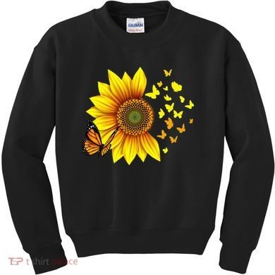 Sunflower Butterflies Design Kids Sweatshirt