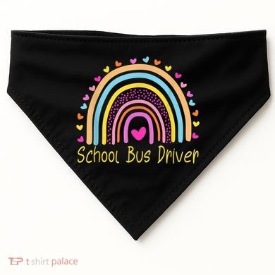 School Bus Driver Rainbow USA-Made Doggie Bandana