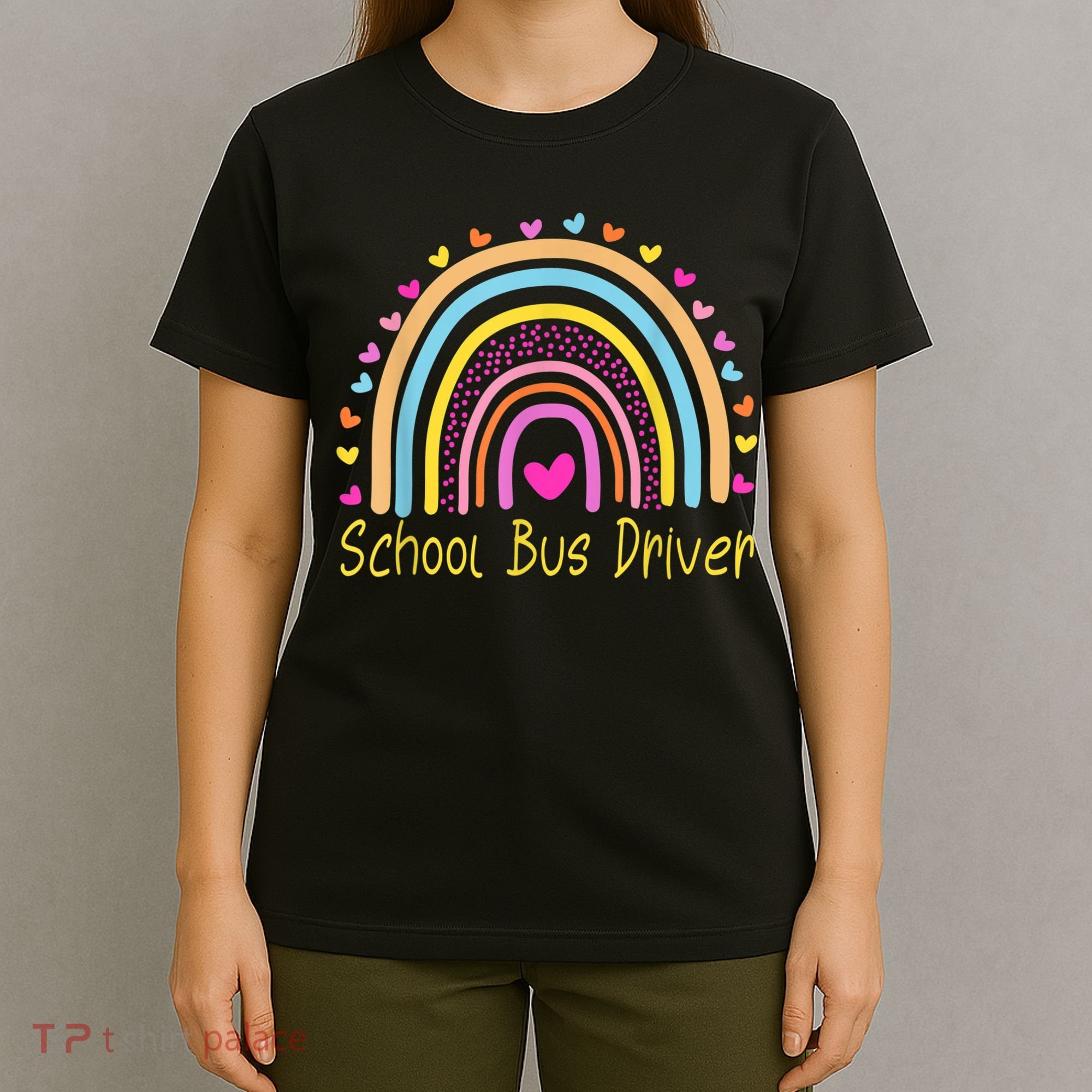 School Bus Driver Rainbow T-Shirt
