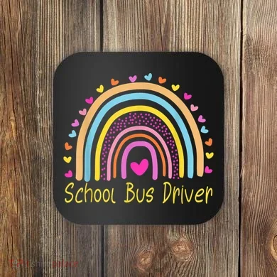 School Bus Driver Rainbow Coaster