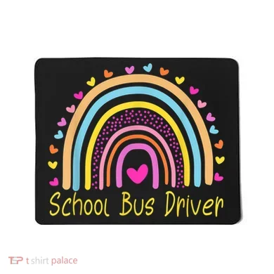 School Bus Driver Rainbow Mousepad