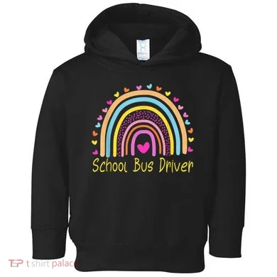 School Bus Driver Rainbow Toddler Hoodie