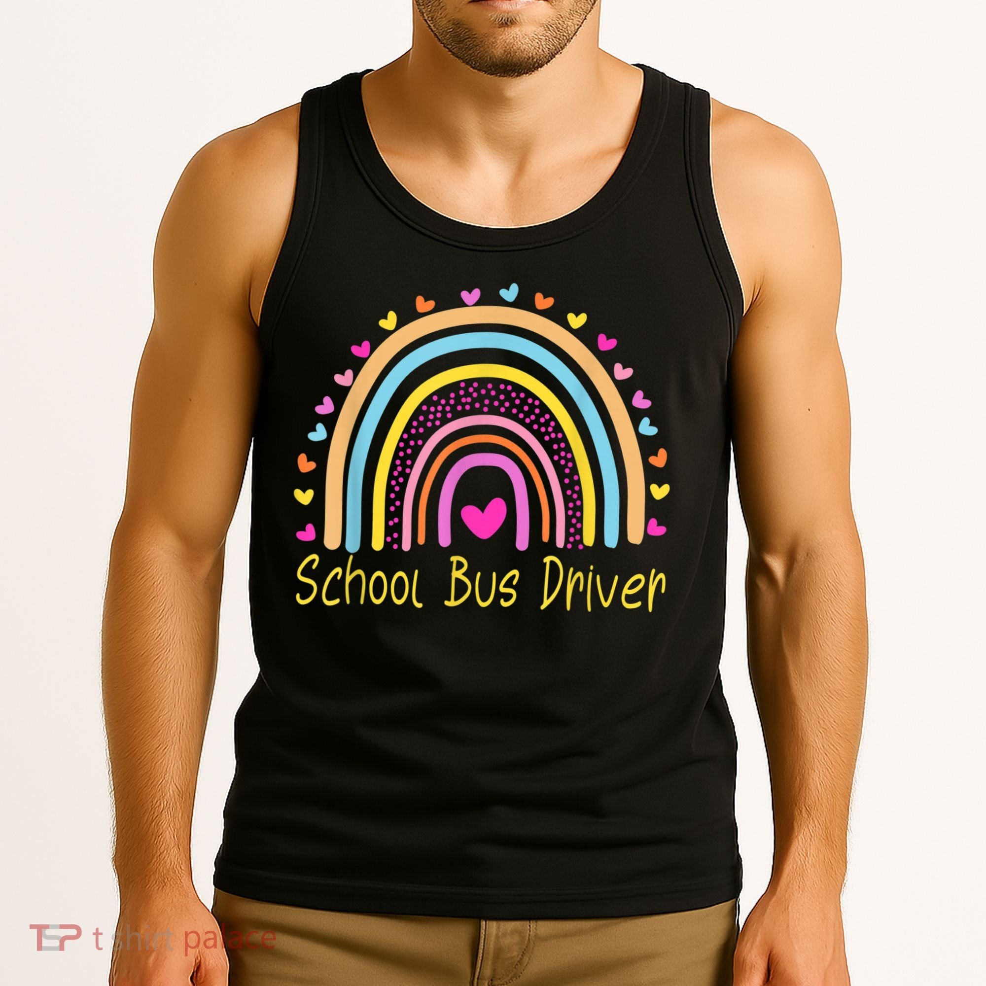School Bus Driver Rainbow Tank Top