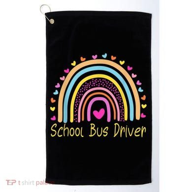 School Bus Driver Rainbow Golf Towel