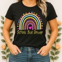 School Bus Driver Rainbow Women's T-Shirt thumb 2