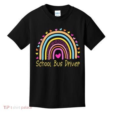 School Bus Driver Rainbow Kids T-Shirt