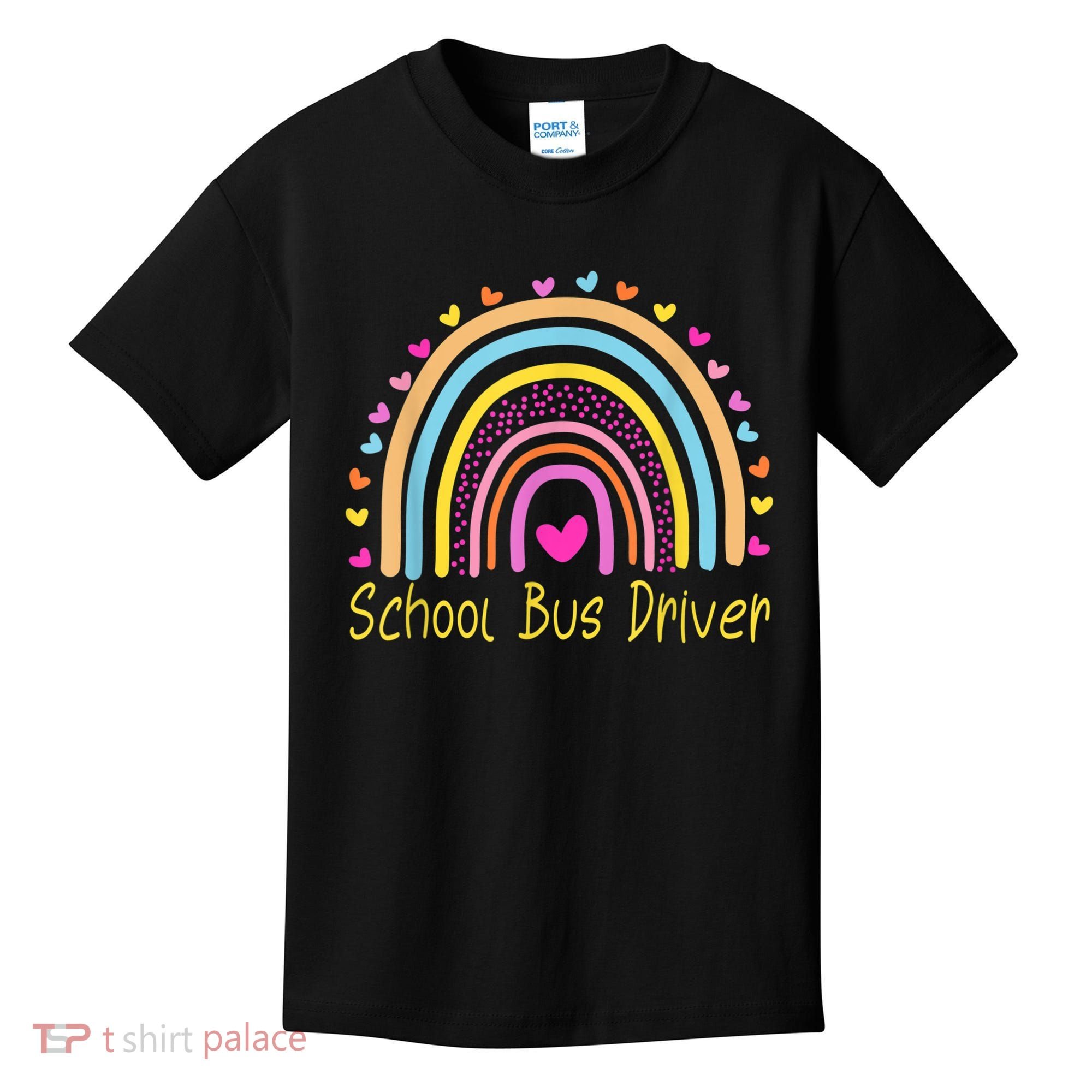 School Bus Driver Rainbow Kids T-Shirt