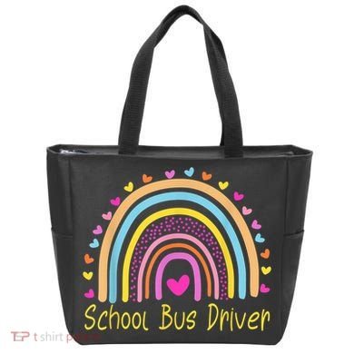 School Bus Driver Rainbow Tote Bag