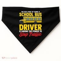 School Bus Driver Can Stop Traffic School Bus Gift Cool Gift USA-Made Doggie Bandana thumb 0