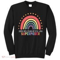 Ser Bilingue Es Un Superpoder Spanish Teacher Back To School Sweatshirt thumb 0