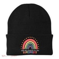 Ser Bilingue Es Un Superpoder Spanish Teacher Back To School Beanie thumb 0