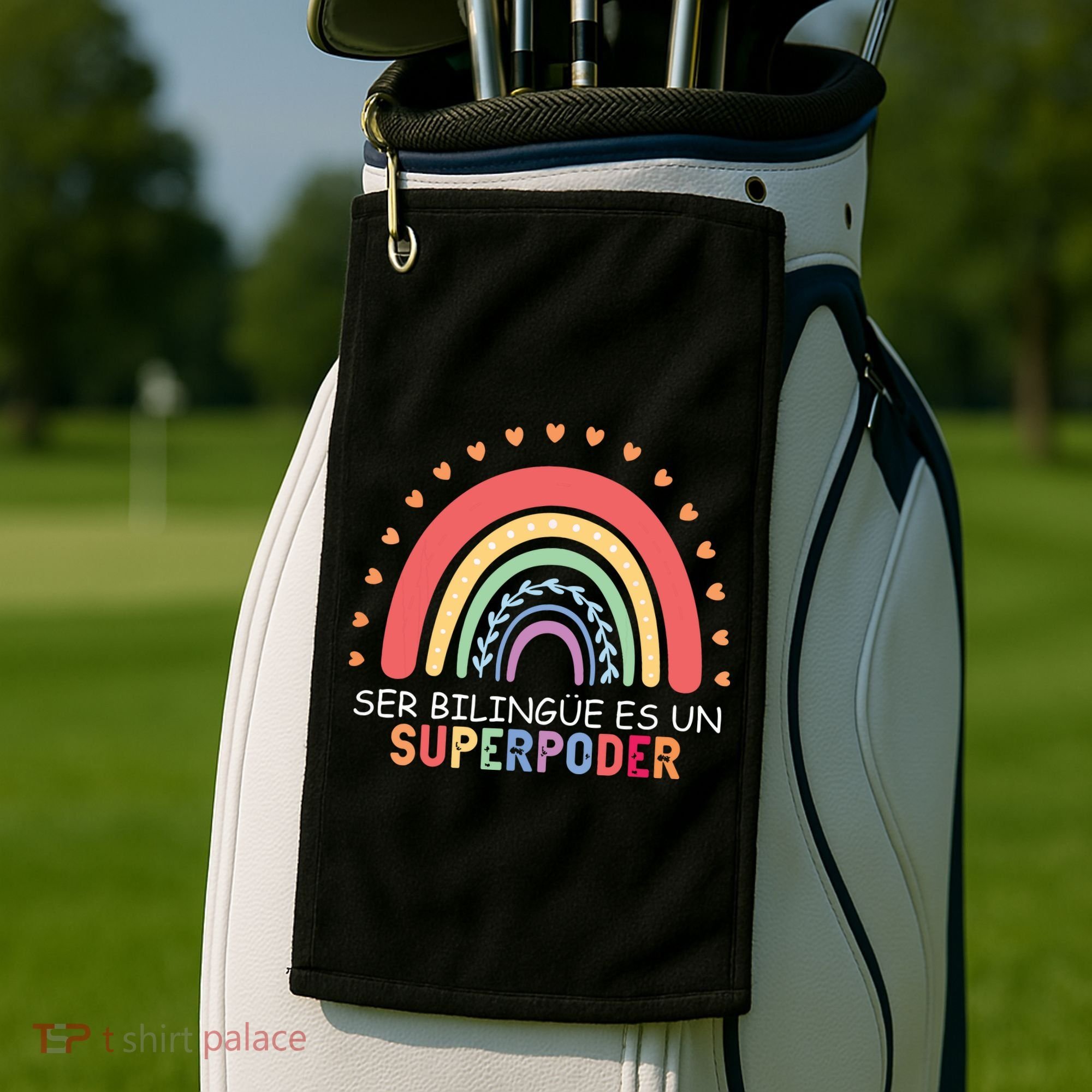 Ser Bilingue Es Un Superpoder Spanish Teacher Back To School Golf Towel