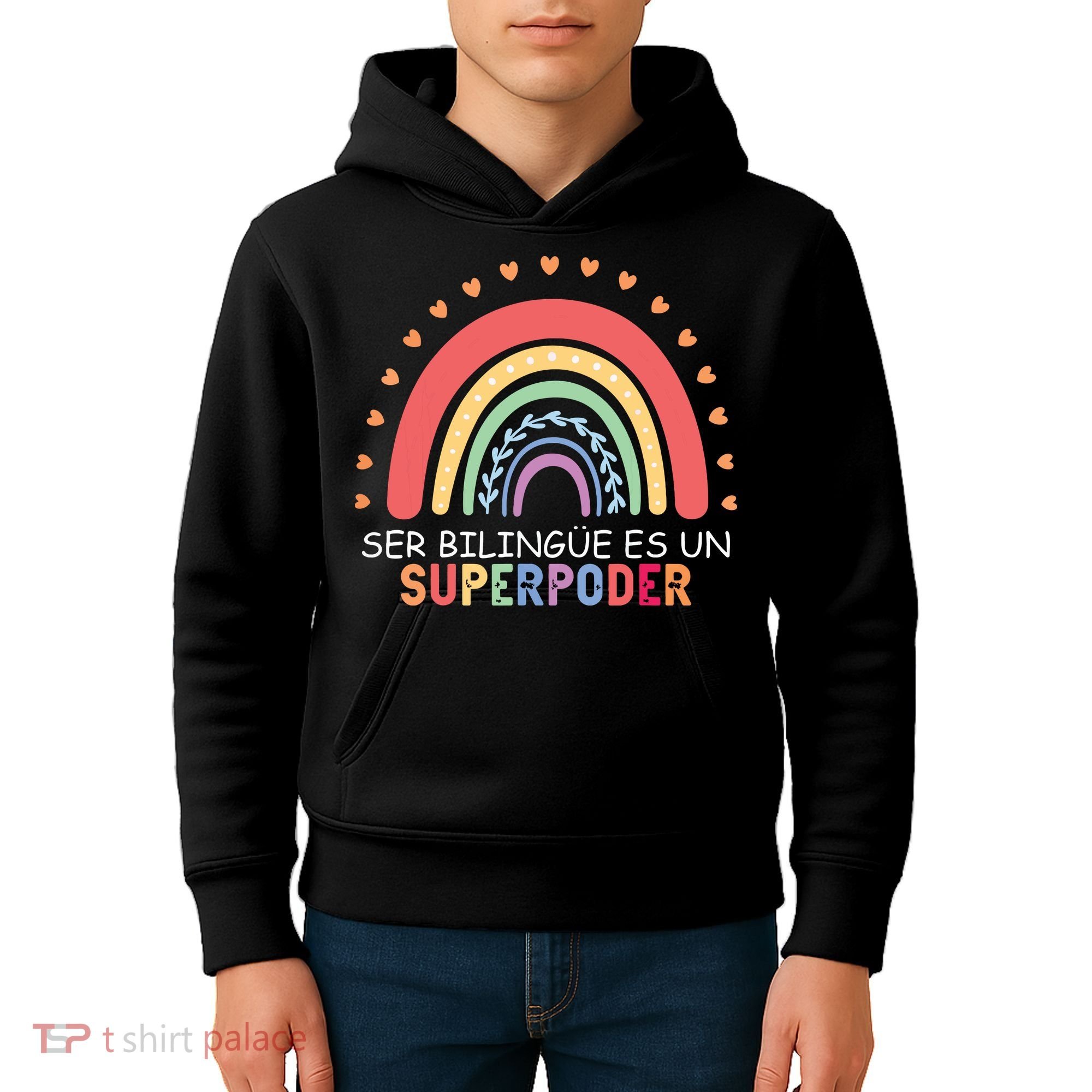 Ser Bilingue Es Un Superpoder Spanish Teacher Back To School Kids Hoodie