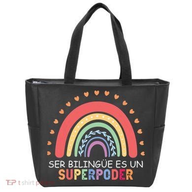 Ser Bilingue Es Un Superpoder Spanish Teacher Back To School Tote Bag