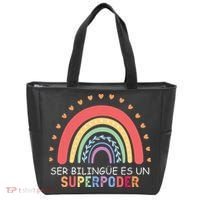 Ser Bilingue Es Un Superpoder Spanish Teacher Back To School Tote Bag thumb 0