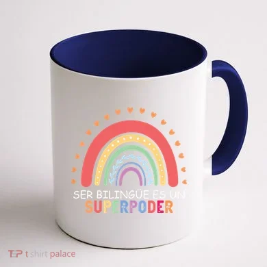 Ser Bilingue Es Un Superpoder Spanish Teacher Back To School Coffee Mug back