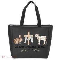 Silly Bunny Easter Is About The Lamb God Jesus Easter Day Faith Tote Bag thumb 0