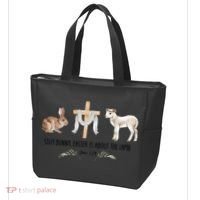 Silly Bunny Easter Is About The Lamb God Jesus Easter Day Faith Tote Bag thumb 3