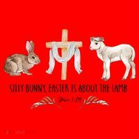 Silly Bunny Easter Is About The Lamb God Jesus Easter Day Faith Santa Hat thumb 1