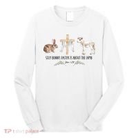Silly Bunny Easter Is About The Lamb God Jesus Easter Day Faith Long Sleeve Shirt thumb 0