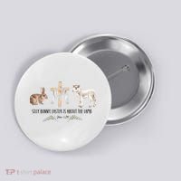 Silly Bunny Easter Is About The Lamb God Jesus Easter Day Faith Button thumb 0