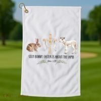 Silly Bunny Easter Is About The Lamb God Jesus Easter Day Faith Golf Towel thumb 1