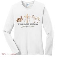 Silly Bunny Easter Is About The Lamb God Jesus Easter Day Faith Women's Long Sleeve Shirt thumb 0