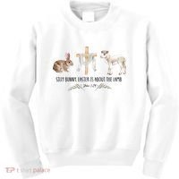 Silly Bunny Easter Is About The Lamb God Jesus Easter Day Faith Kids Sweatshirt thumb 0