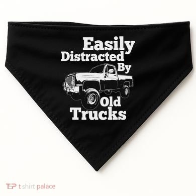 Square Body Easily Distracted By Old Trucks Squarebody USA-Made Doggie Bandana