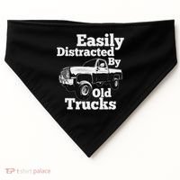 Square Body Easily Distracted By Old Trucks Squarebody USA-Made Doggie Bandana thumb 0