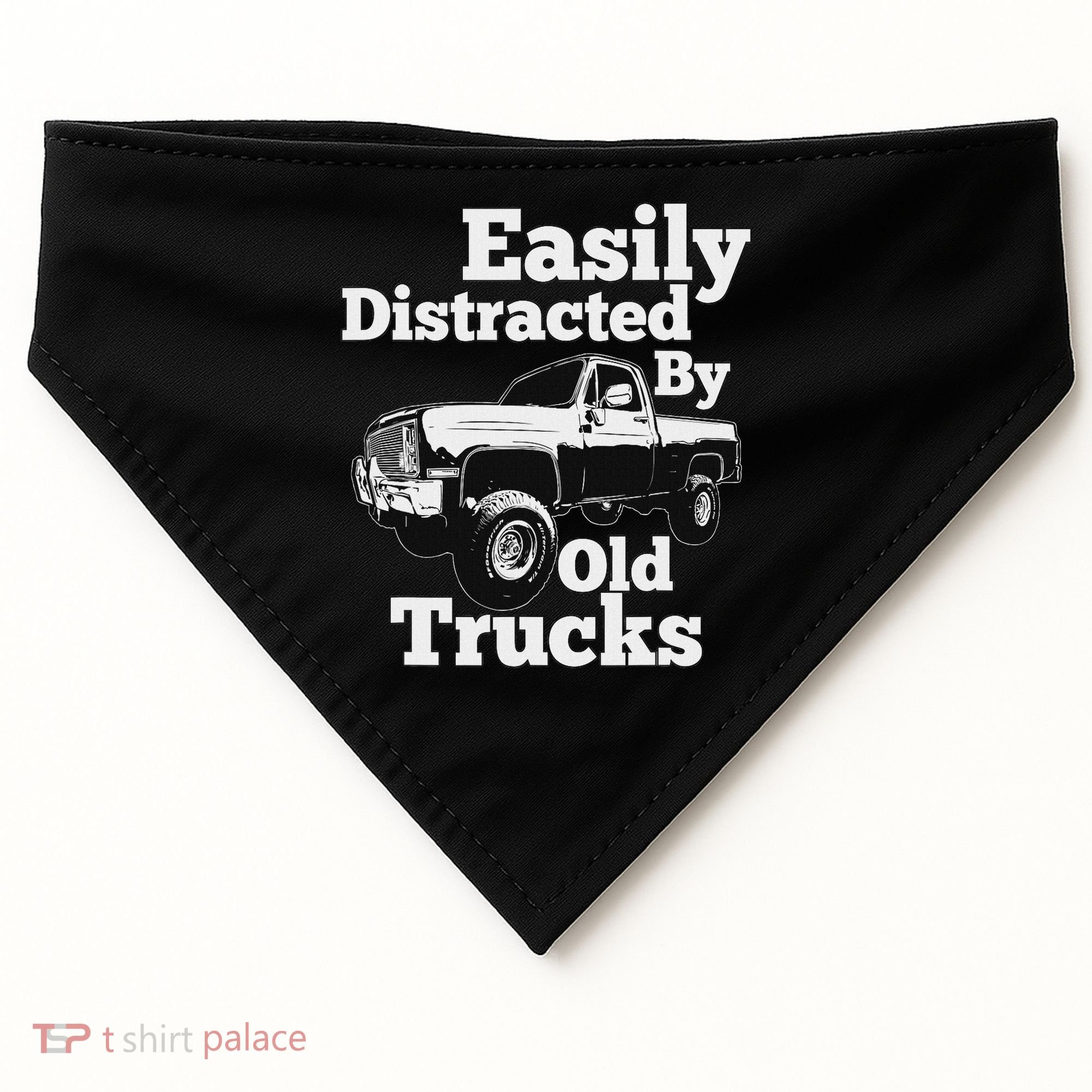 Square Body Easily Distracted By Old Trucks Squarebody USA-Made Doggie Bandana
