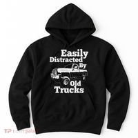 Square Body Easily Distracted By Old Trucks Squarebody Hoodie thumb 0