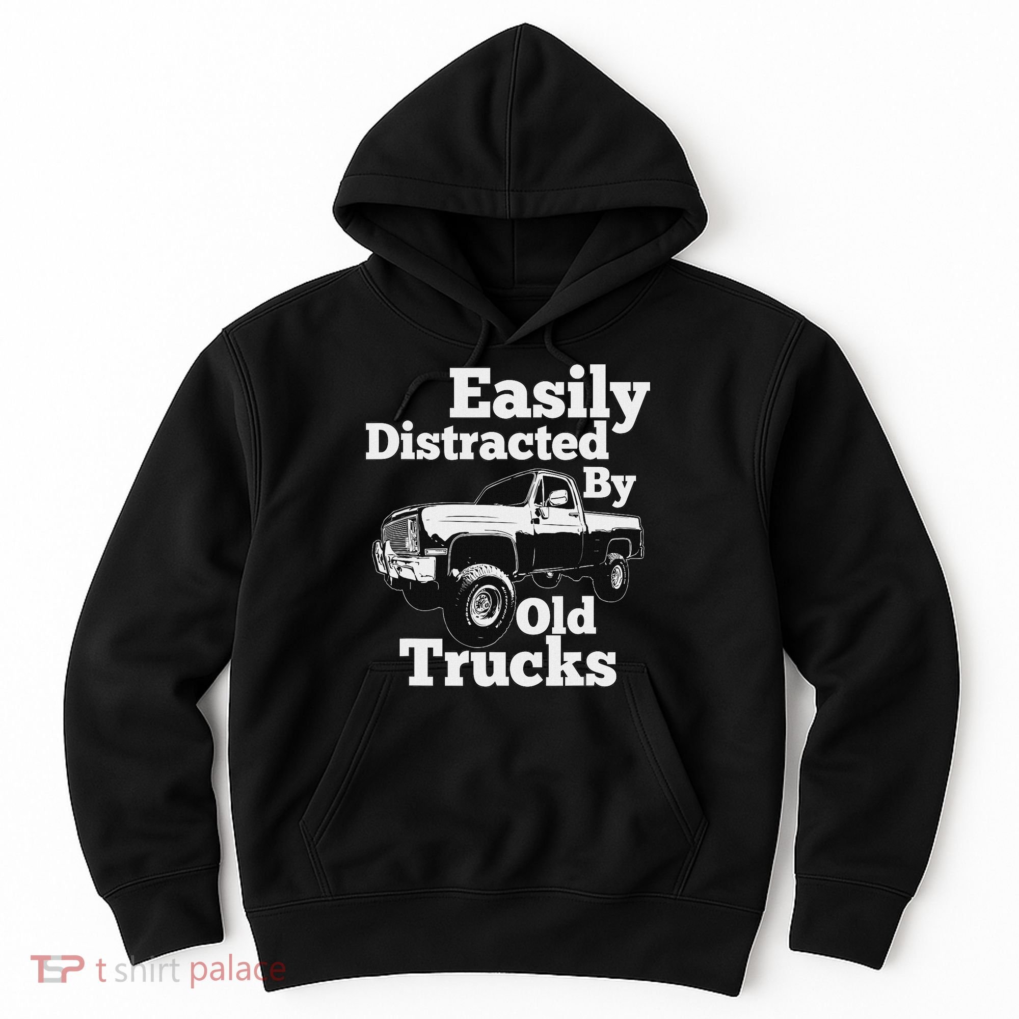 Square Body Easily Distracted By Old Trucks Squarebody Hoodie