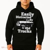Square Body Easily Distracted By Old Trucks Squarebody Hoodie thumb 2