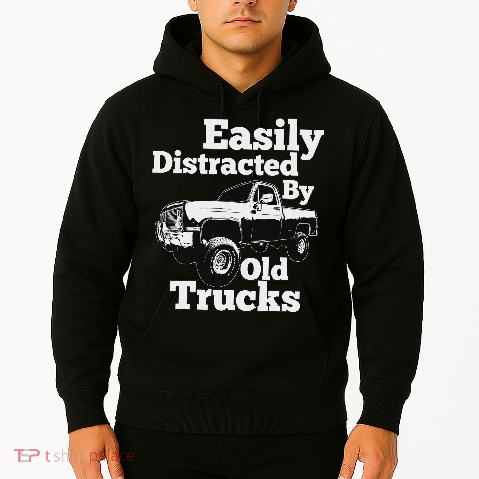 Square Body Easily Distracted By Old Trucks Squarebody Hoodie