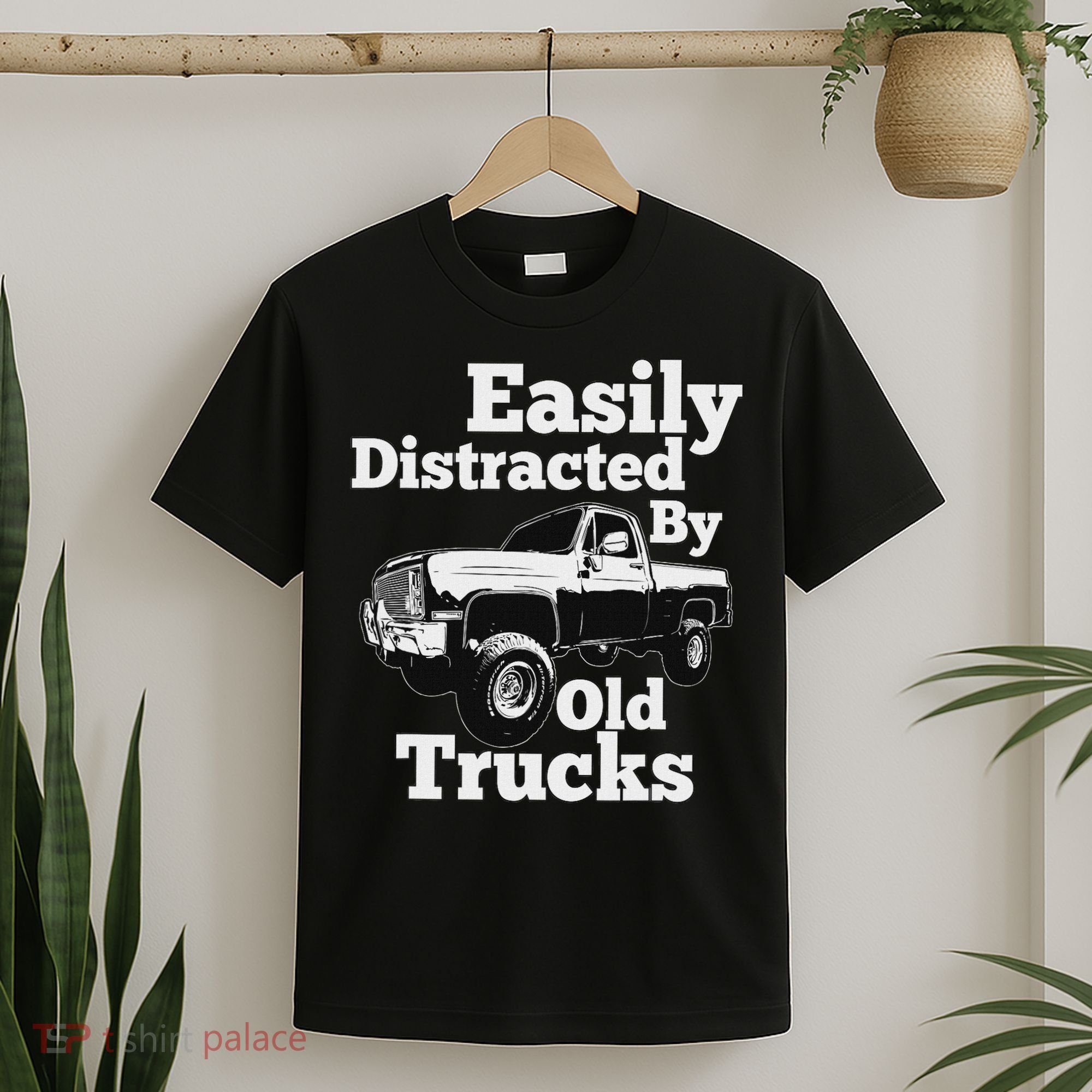 Square Body Easily Distracted By Old Trucks Squarebody T-Shirt