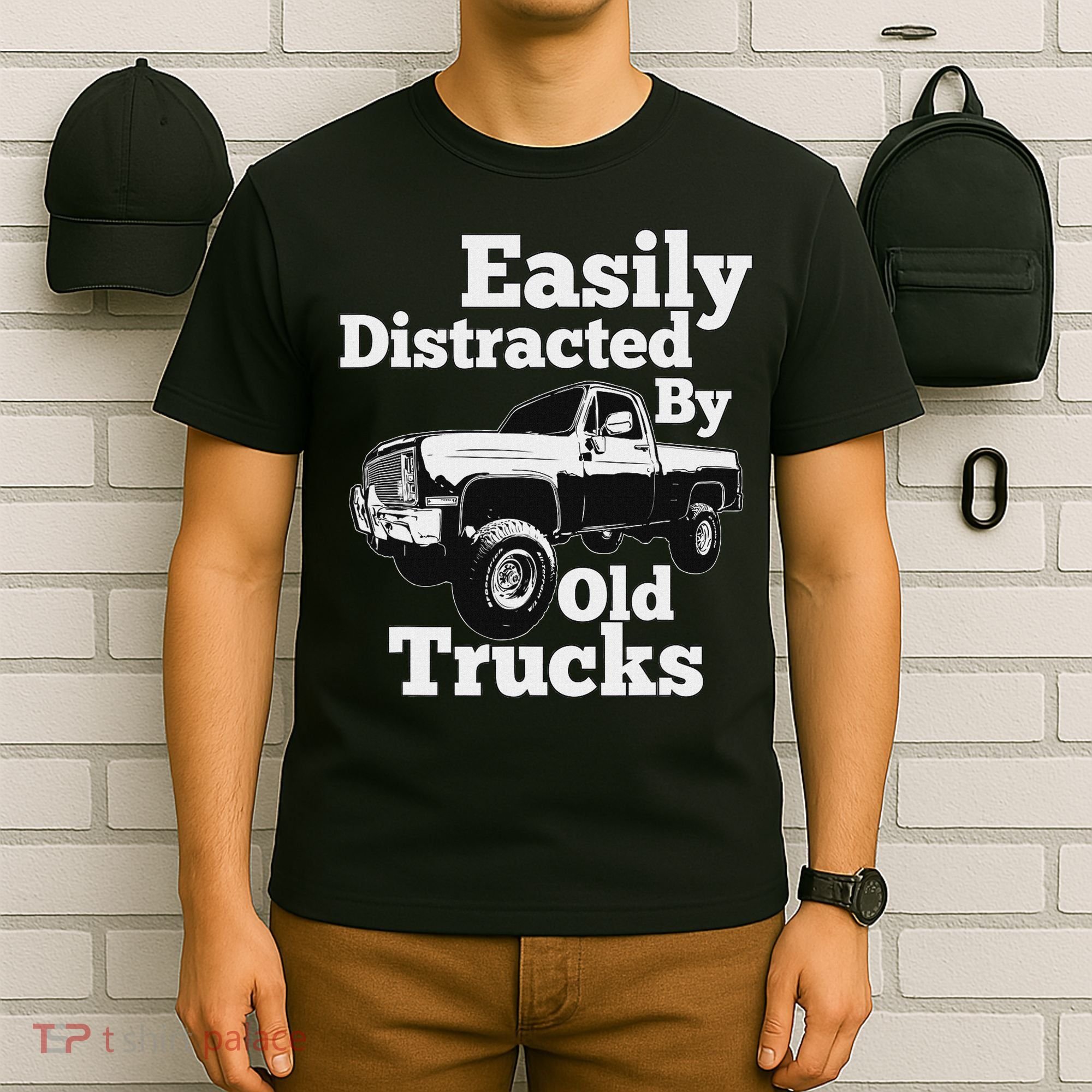 Square Body Easily Distracted By Old Trucks Squarebody T-Shirt