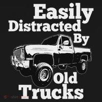 Square Body Easily Distracted By Old Trucks Squarebody Button thumb 1