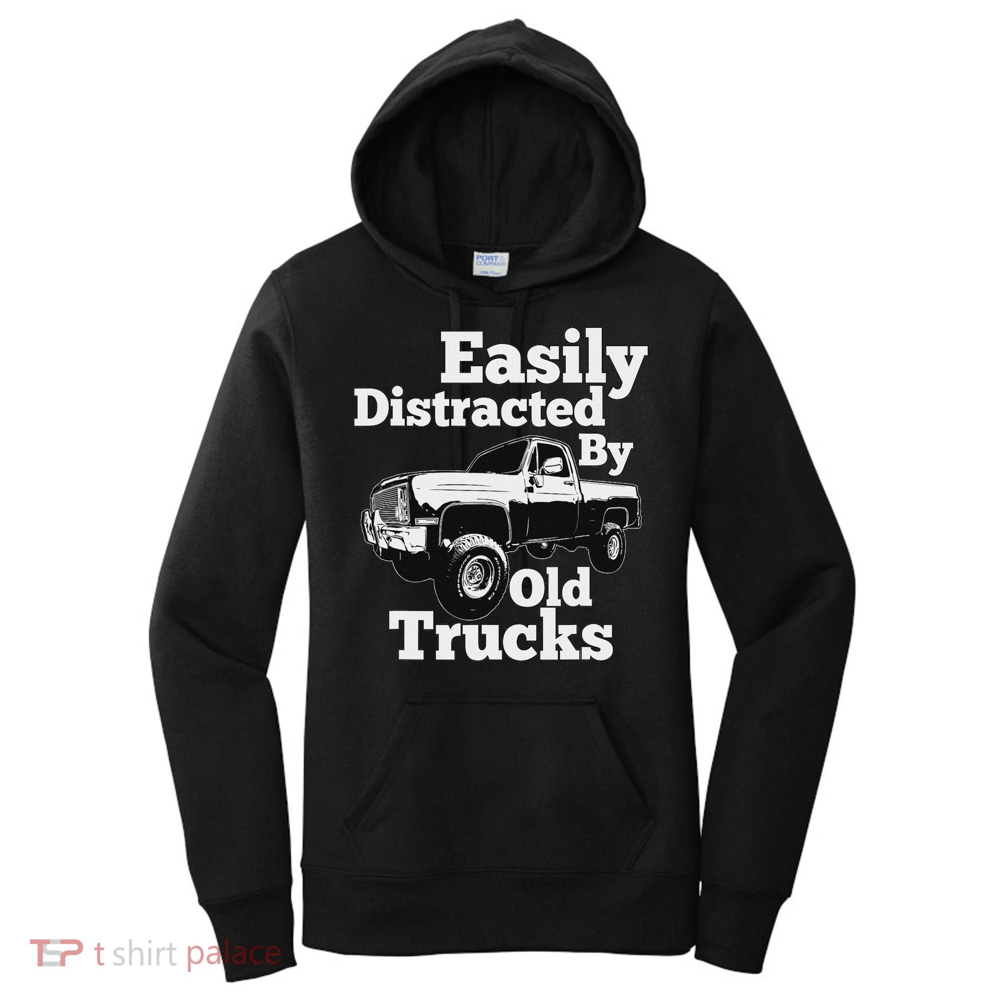 Square Body Easily Distracted By Old Trucks Squarebody Women's Hoodie