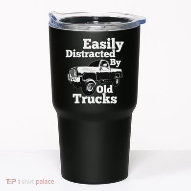 Square Body Easily Distracted By Old Trucks Squarebody Tumbler