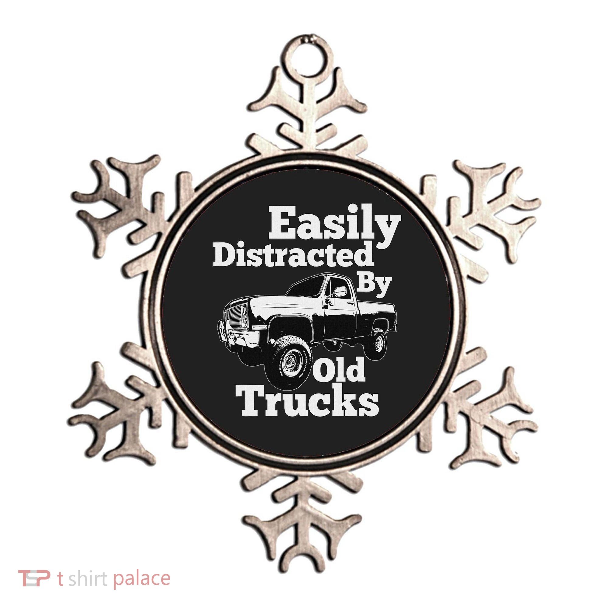 Square Body Easily Distracted By Old Trucks Squarebody Ornament