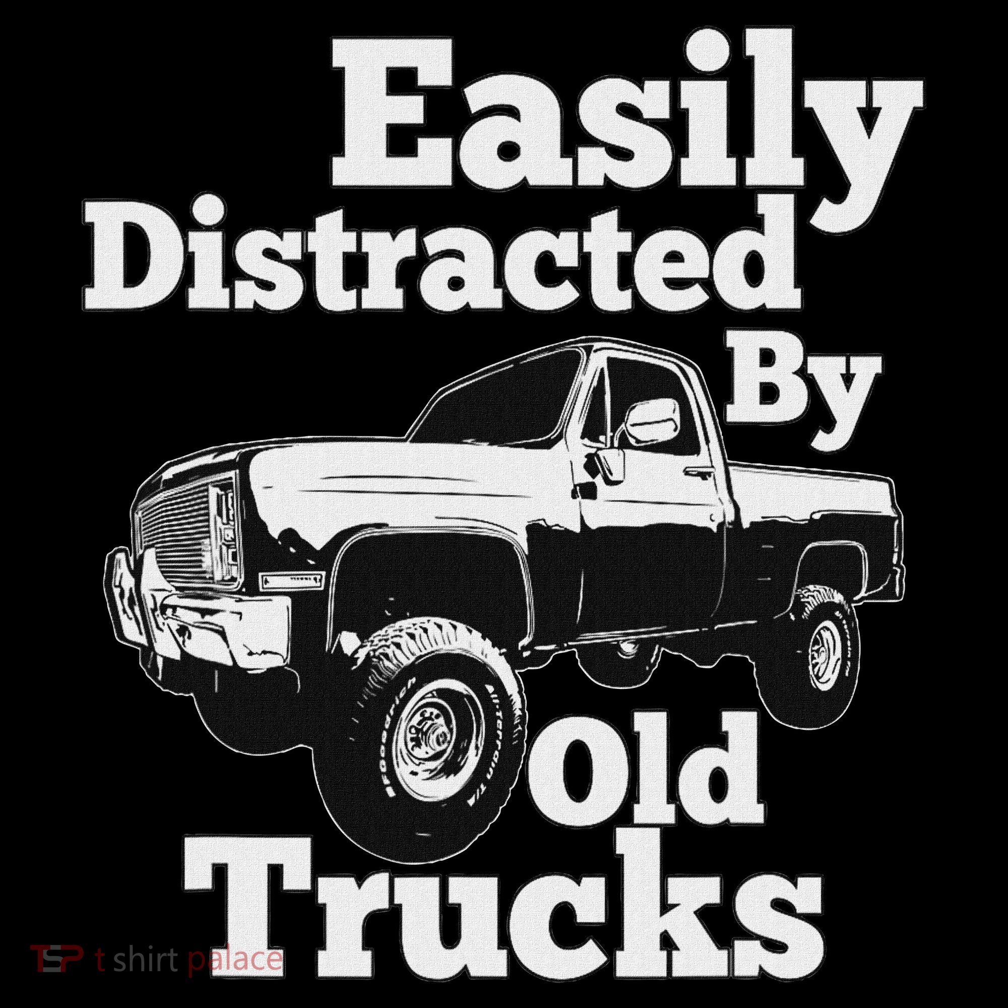 Square Body Easily Distracted By Old Trucks Squarebody Baby Bodysuit