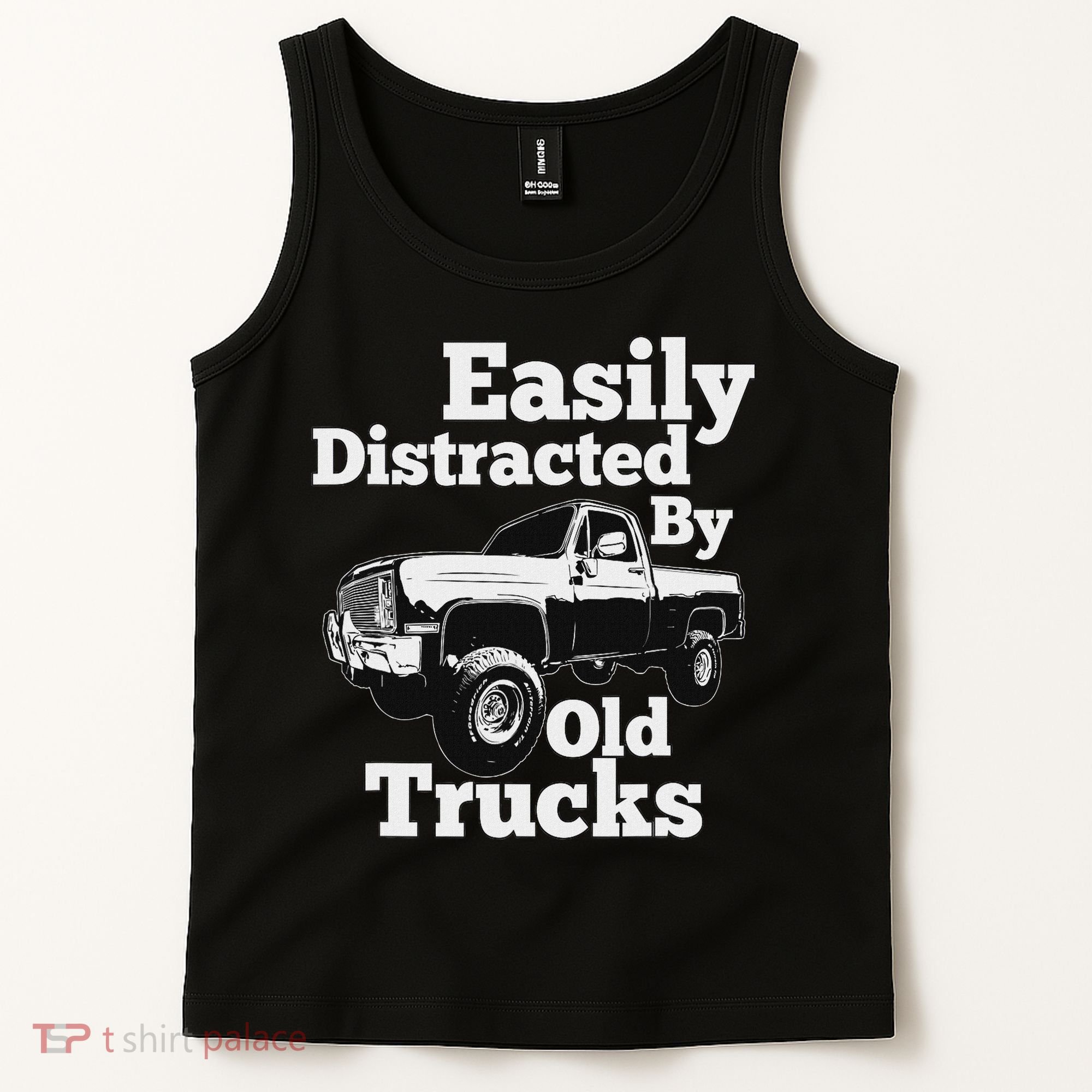 Square Body Easily Distracted By Old Trucks Squarebody Tank Top