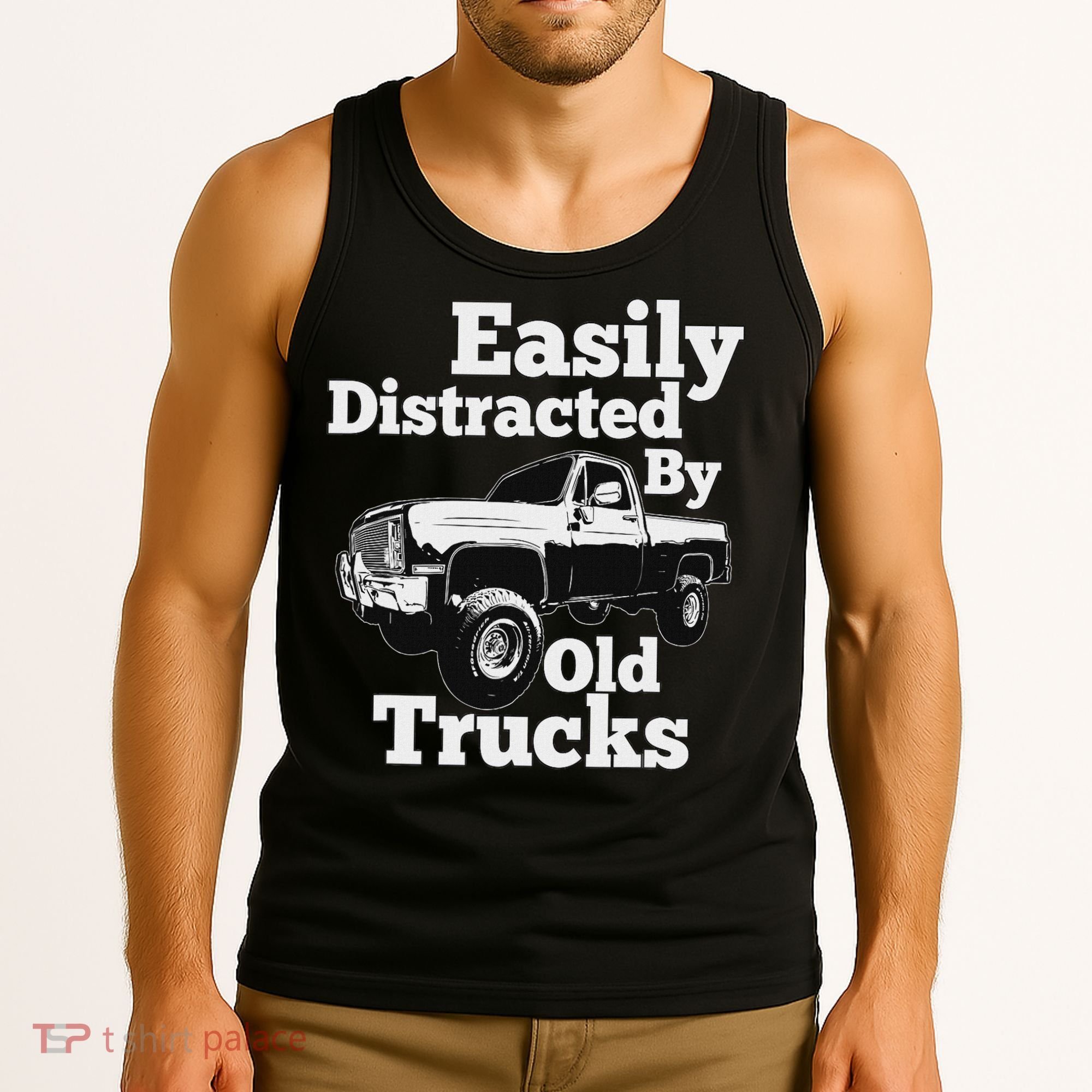 Square Body Easily Distracted By Old Trucks Squarebody Tank Top