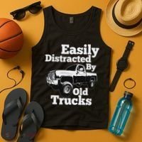 Square Body Easily Distracted By Old Trucks Squarebody Tank Top thumb 4