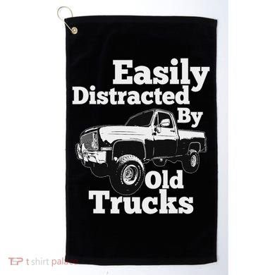 Square Body Easily Distracted By Old Trucks Squarebody Golf Towel